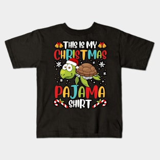 This Is My Christmas Turtle Pajama Shirt Xmas Turtle Lover Kids T-Shirt